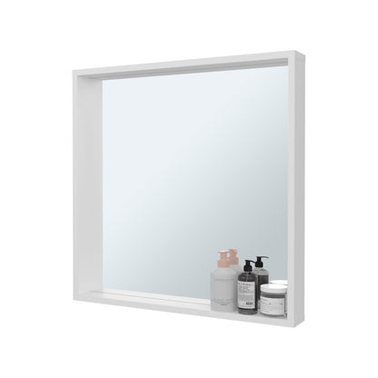 Modern White Wall Mirror Cabinet for Bathroom Storage Particle Board