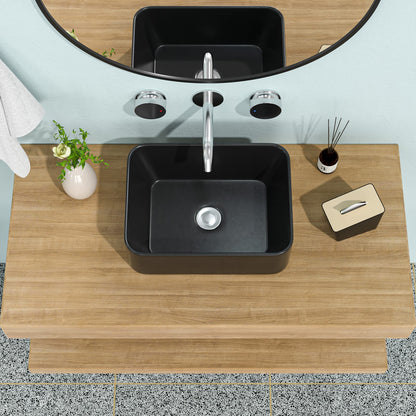 16x12 Matte Black Ceramic Bathroom Sink Vanity