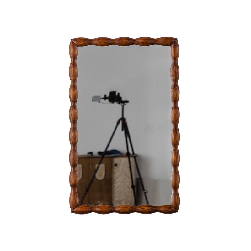 36" Walnut Swirl Wood Frame Mirror - Full Length Wall Mirror