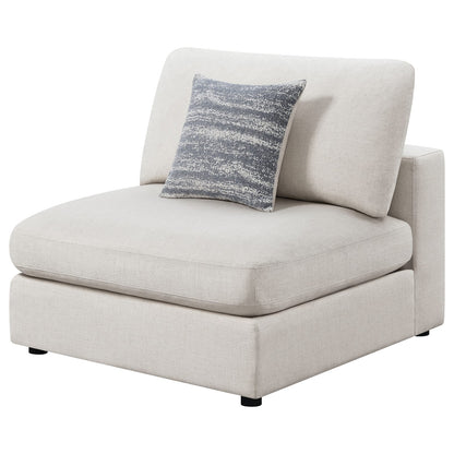 Beige Upholstered Armless Chair - 38" x 41" Primary Living Space