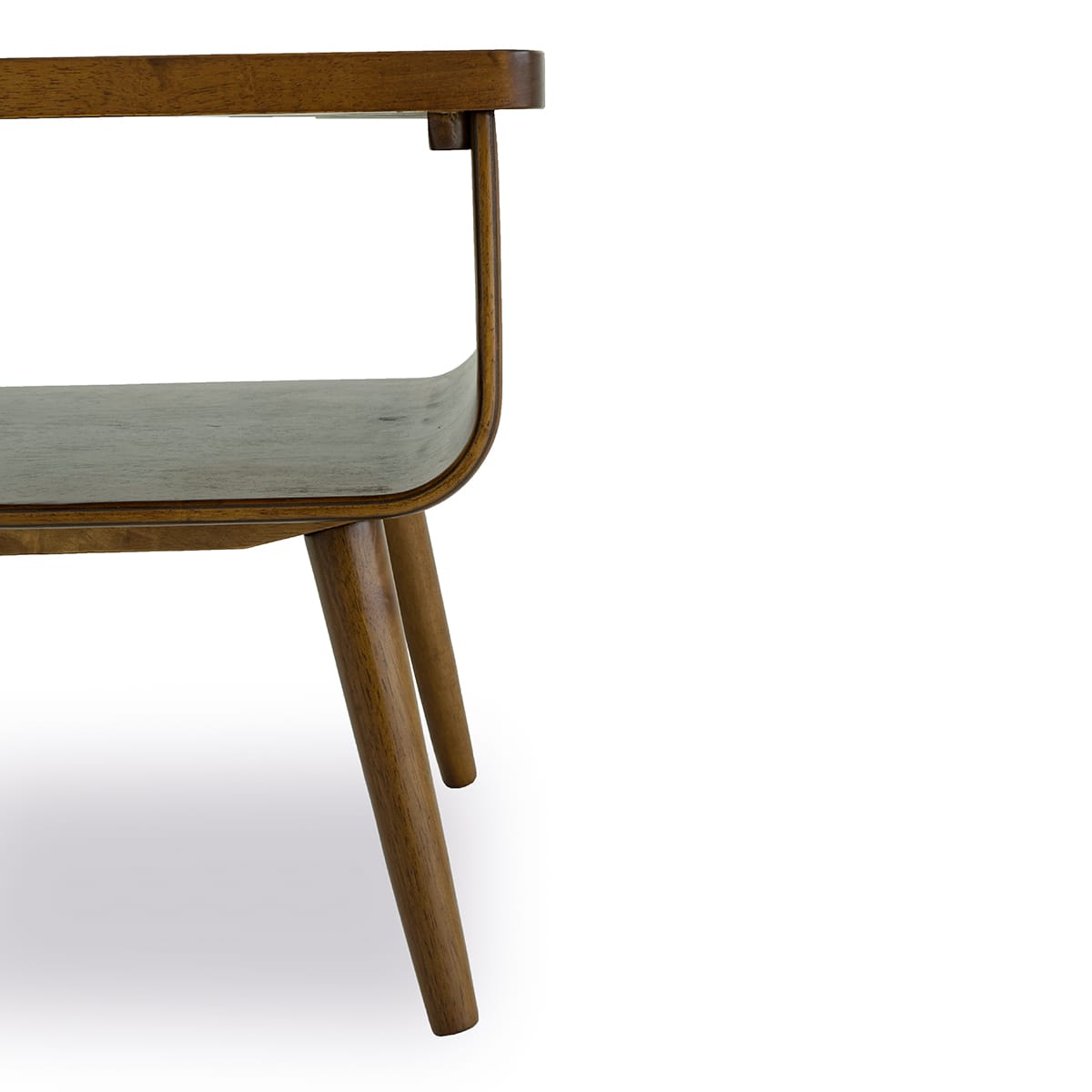 Alice End Table - Brown Solid Wood Storage Side Table