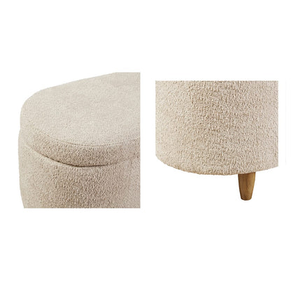 Taupe Polyester Flip Top Storage Bench - 16.5" x 48"