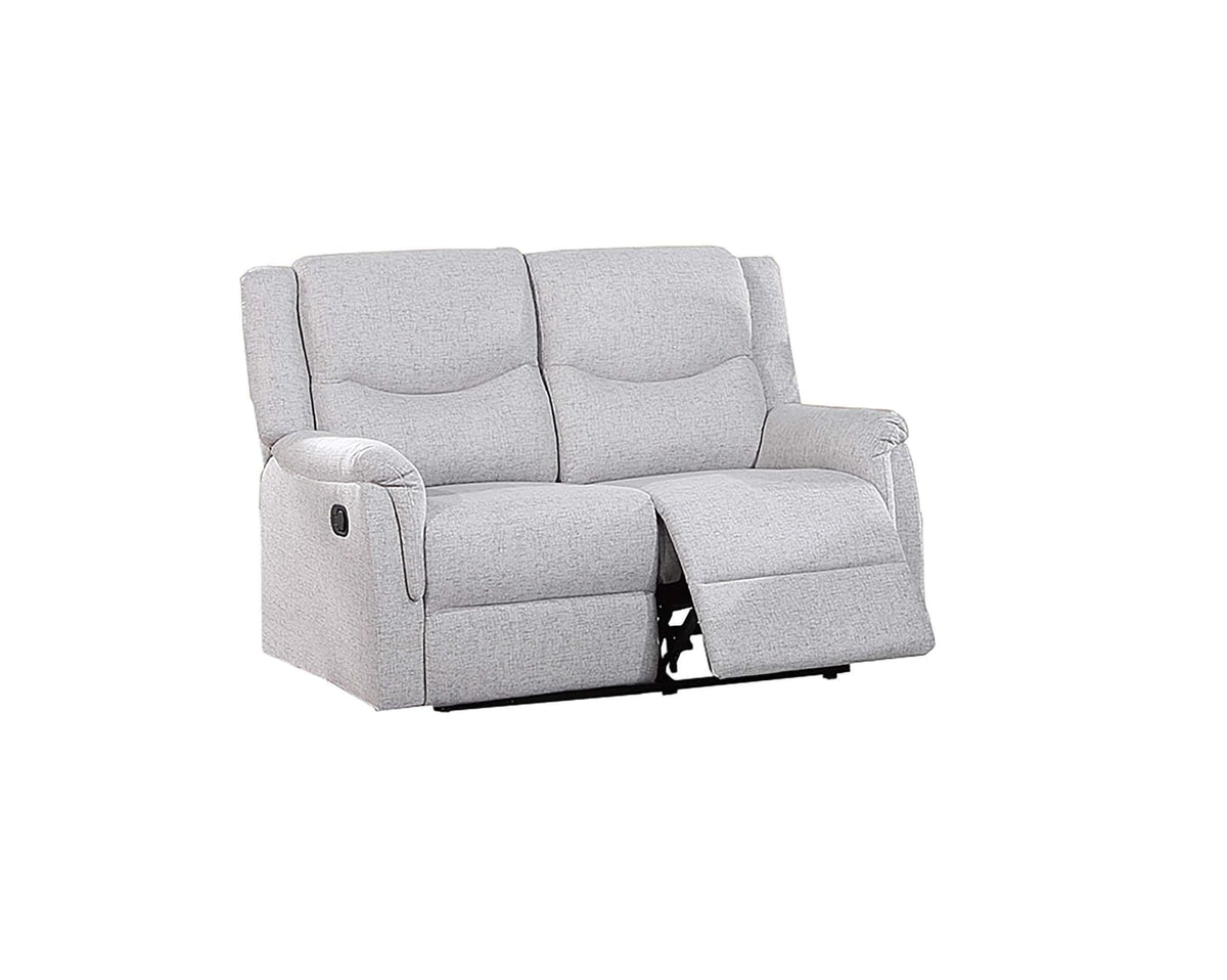 Modern Beige Burlap Loveseat - Contemporary Primary Living Space