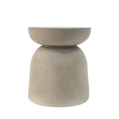 Light Grey Concrete Outdoor Side Table - 15.75"
