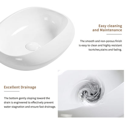 Milk White Ceramic Vessel Sink for Bathroom Renovation Upgrades