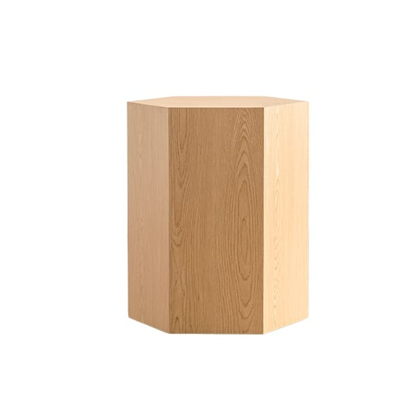 Natural Wood Hexagon Coffee Table - Small Bedroom End Table for Living Room