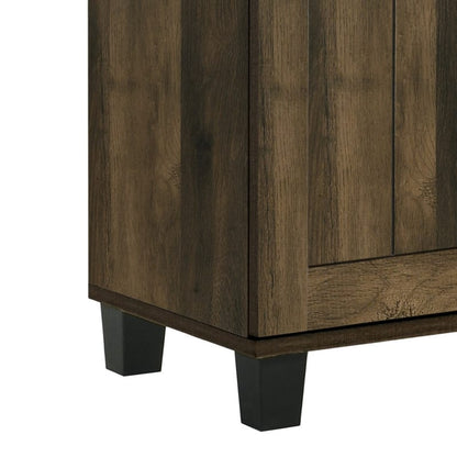 Dark Oak Particle Board 3 Door Storage Cabinet for Bedroom for Living Room