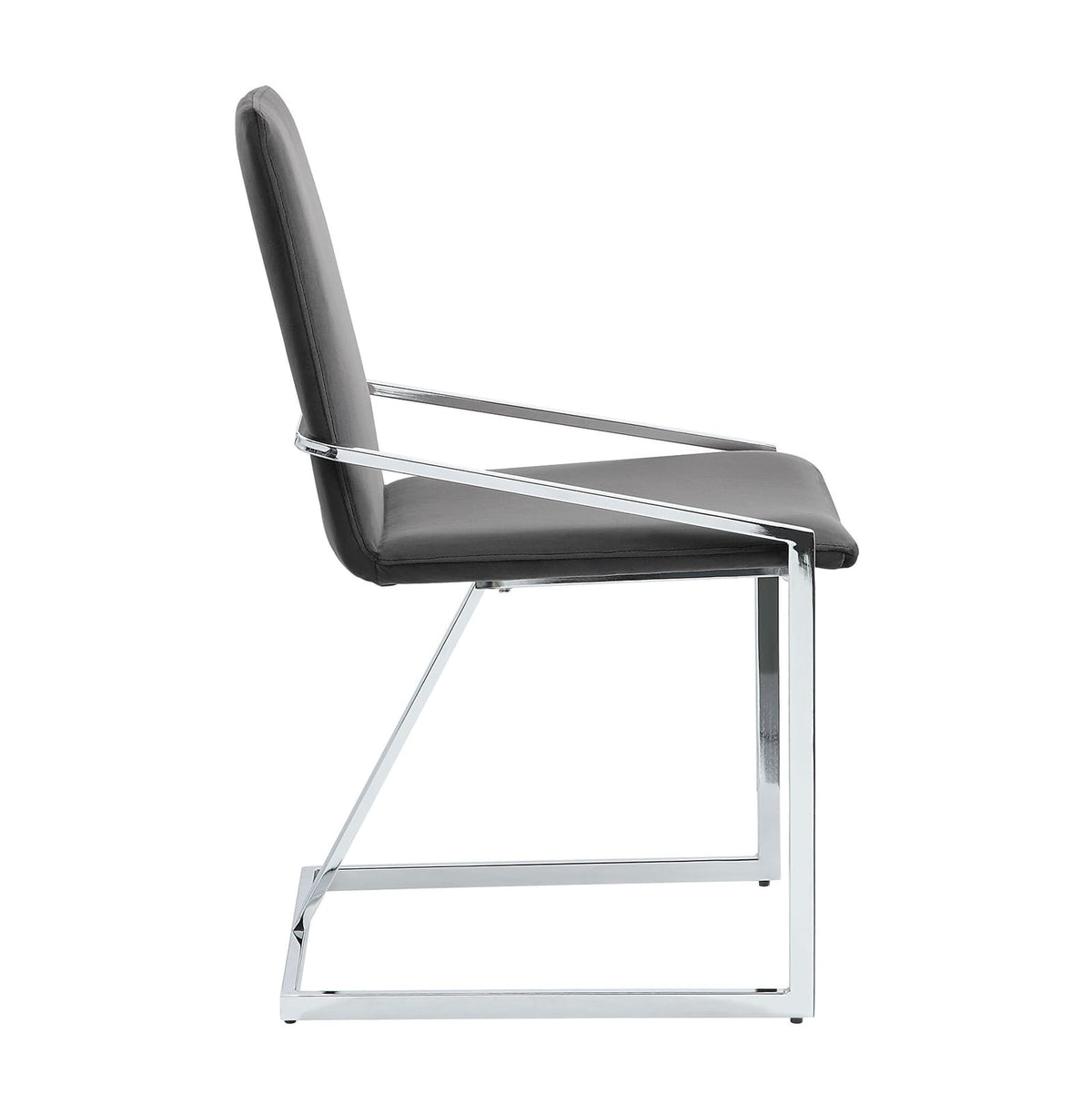 Zlatan Gray Velvet & Chrome Side Chair (Set of 2) - Dining Room Seating
