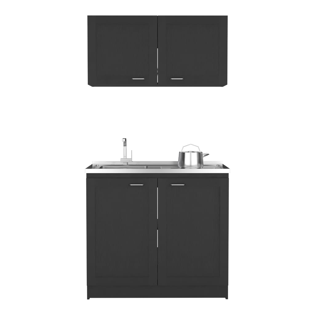Black Particle Board Dining Room Kitchen Storage Set