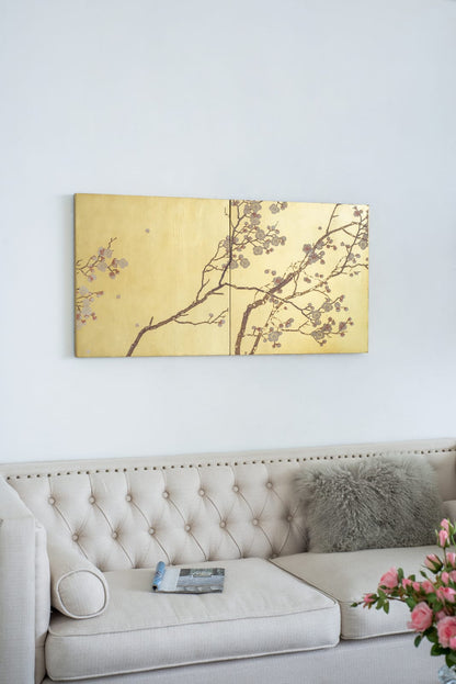 Gold Cherry Tree Wall Art - 23.8" x 1.6"