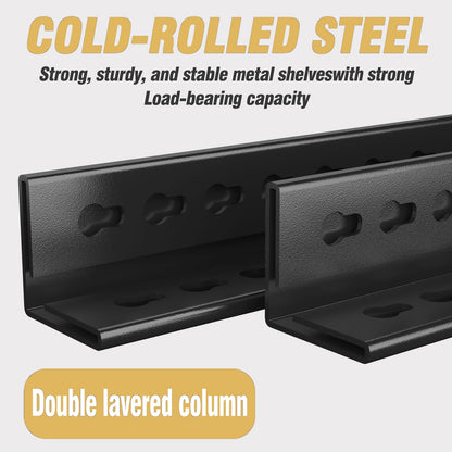 5 Tier Dark Gray Metal Shelving Unit - Kitchen Storage