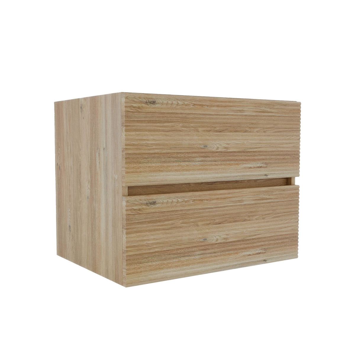 23.7 Inch Oak Floating Bathroom Vanity with Double Drawers