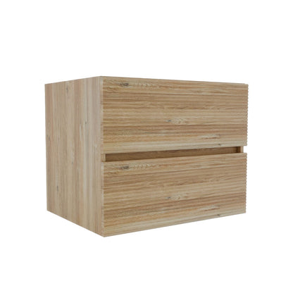 23.7 Inch Oak Floating Bathroom Vanity with Double Drawers