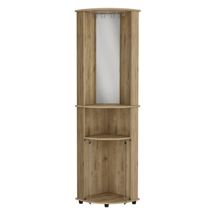 Beige Particle Board Cabinet - 74" H Storage for Living Room