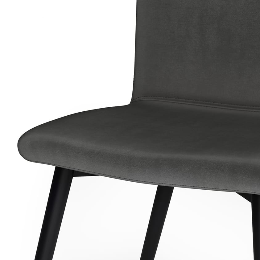 Dark Gray Wood Dining Chairs - Set of 2