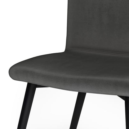 Dark Gray Wood Dining Chairs - Set of 2