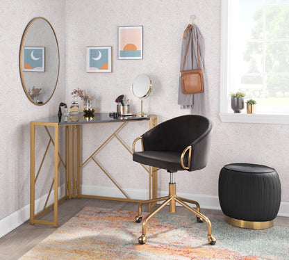 Gold Velvet Dining Chair - Adjustable Swivel Task Chair