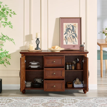 47.3" Mid Century Modern Sideboard Buffet - Walnut MDF Storage