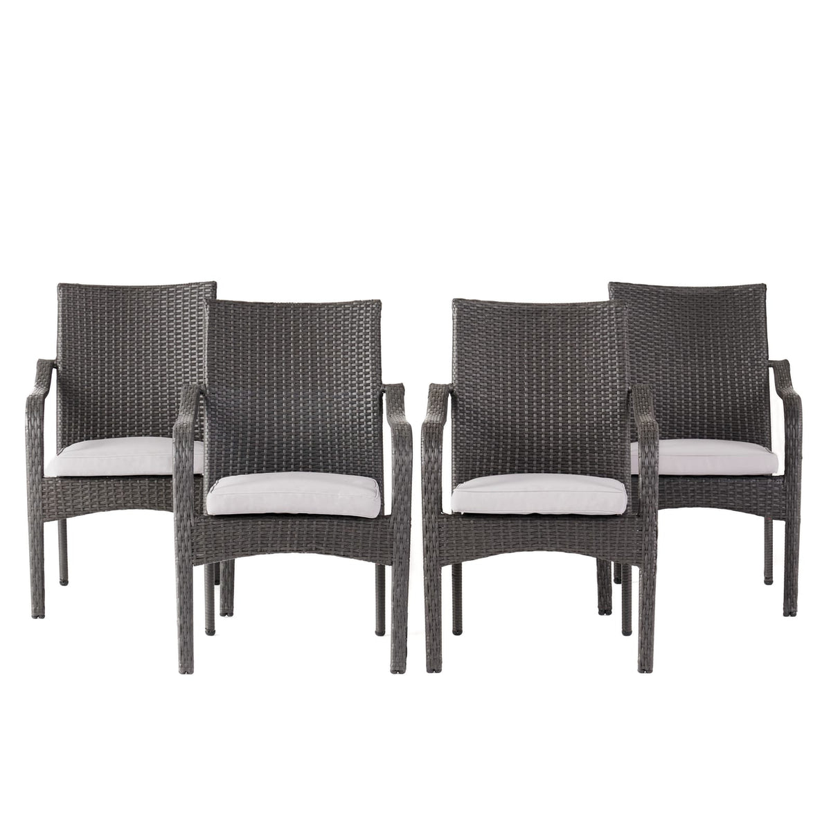 6 Piece Acacia Wood Patio Dining Set Grey Teak