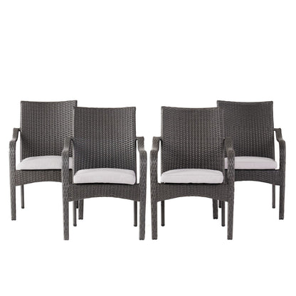 6 Piece Acacia Wood Patio Dining Set Grey Teak
