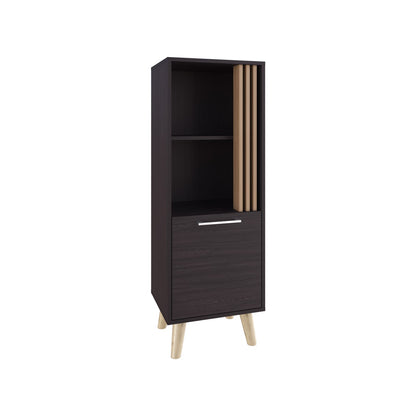 Khaki Black Storage Cabinet 13.8 x 47.2 x 47.2", 2 Shelves for Living Room