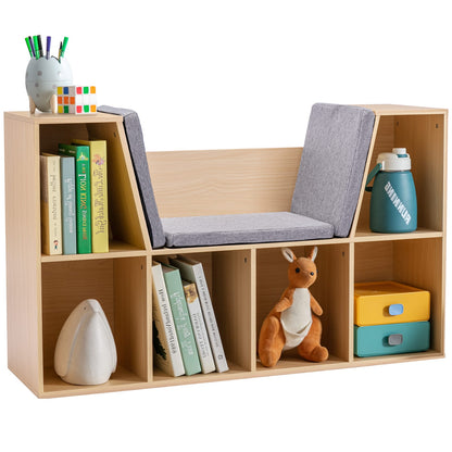 Natural MDF Kids Cube Storage with Reading Nook and Seat