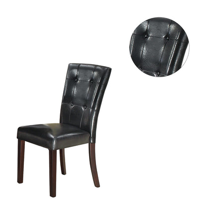 Black Faux Leather Dining Chairs - Set of 2 | Durable MDF Frame
