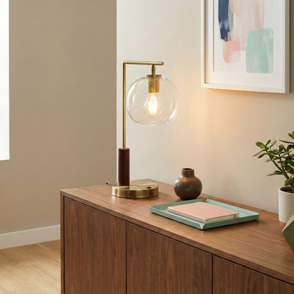Gold Metal Table & Floor Lamp - Living Room Bedroom