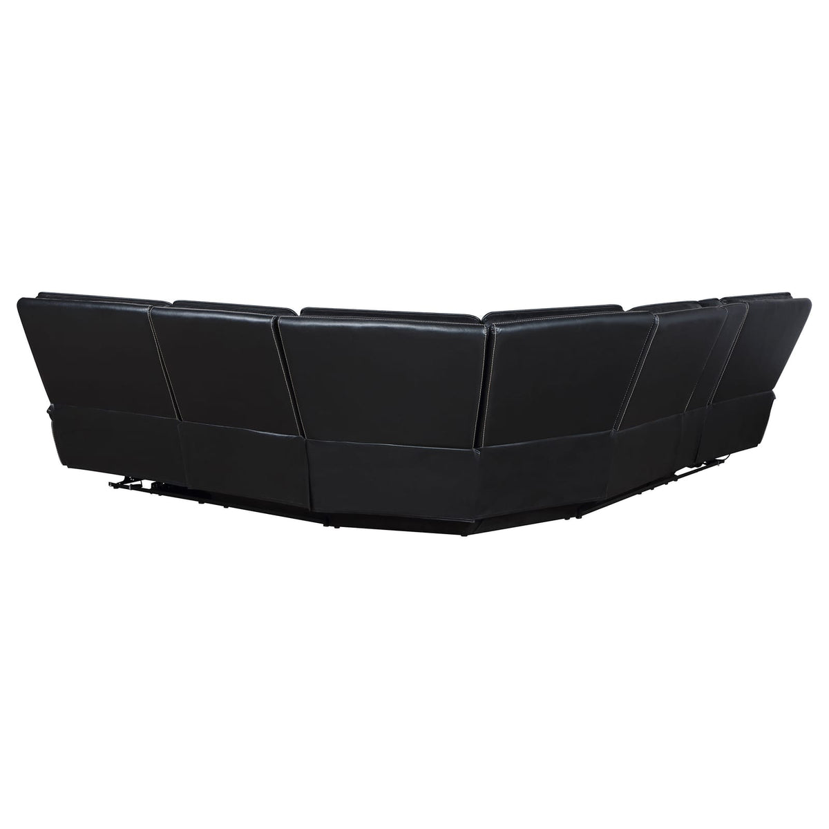 Black Curved Sectional Sofa - 118.5" Reclining for Living Room