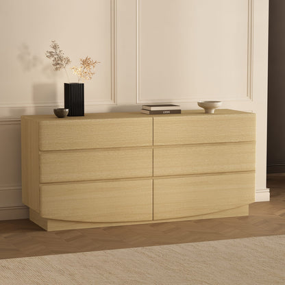 72" Oak Dresser - MDF Material Bedroom Storage