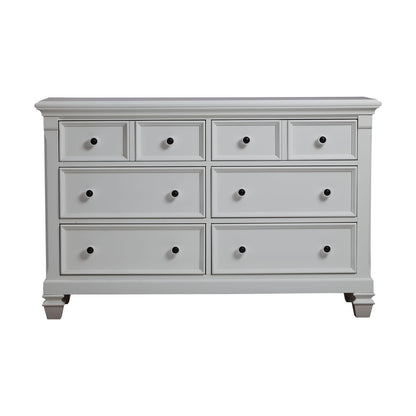 White Solid Wood 6 Drawer Dresser for Kids