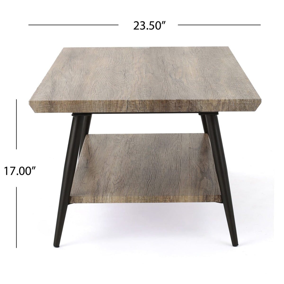 Grey MDF Mid-Century Coffee Table with Hidden Storage for Living Room