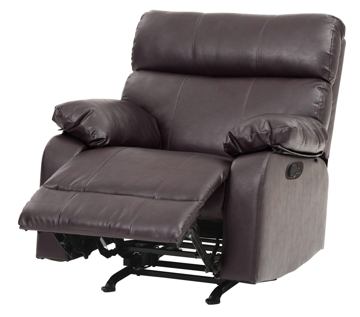 Dark Brown PU Recliner - 37" Wide Rocker for Living Room