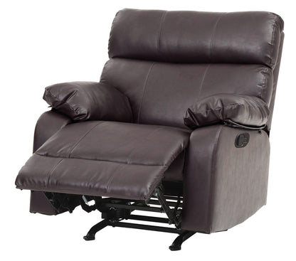 Dark Brown PU Recliner - 37" Wide Rocker for Living Room