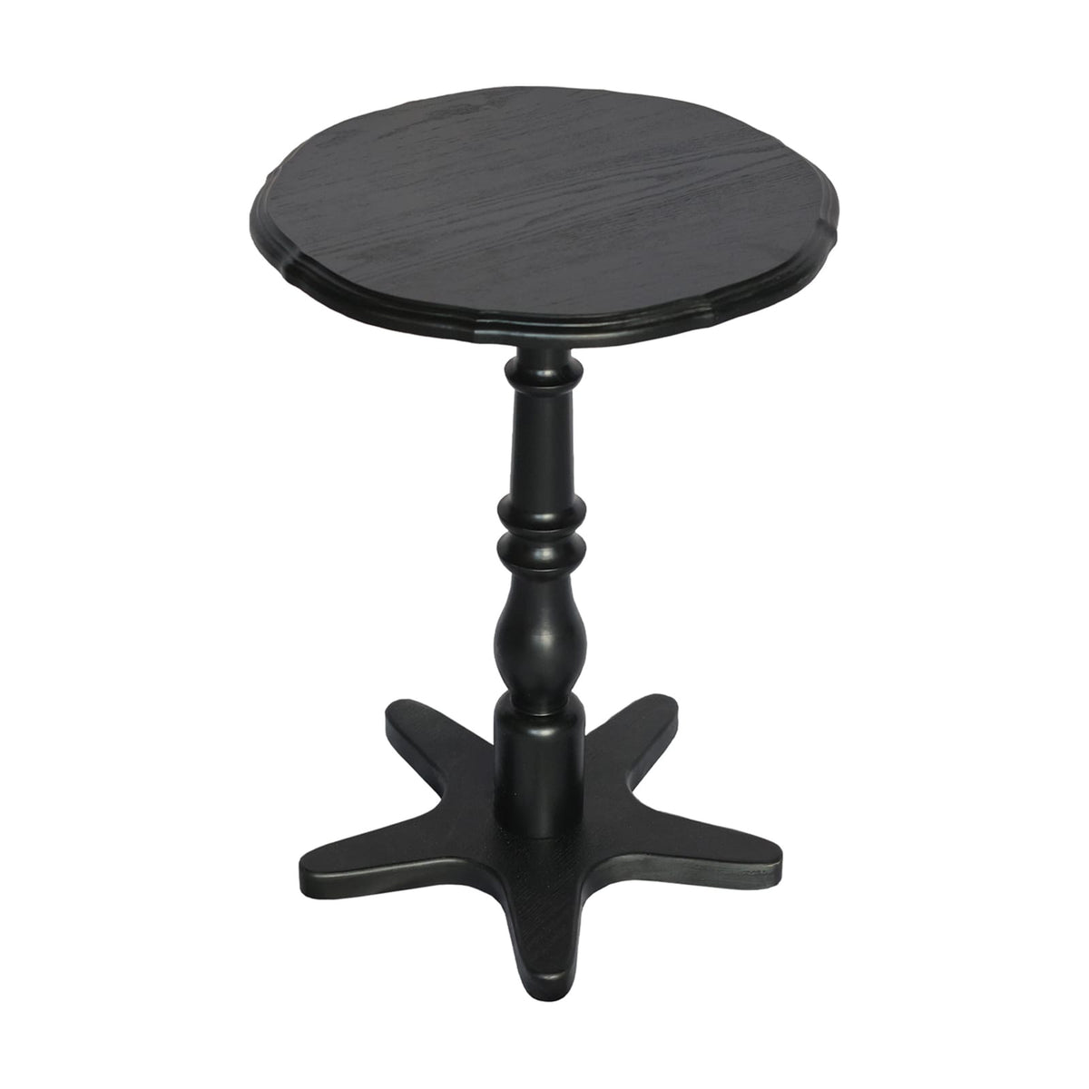15.75 Inch Round Black MDF Side Table - Living Room Accent