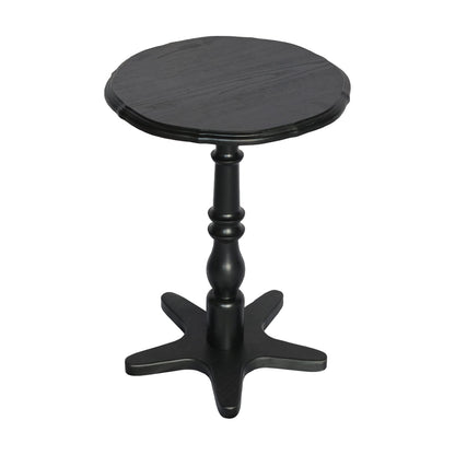 15.75 Inch Round Black MDF Side Table - Living Room Accent