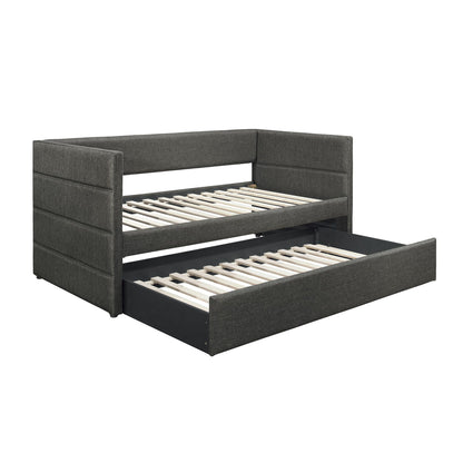 Dark Gray Sofa Bed with Trundle - 81" Daybed for Living Room