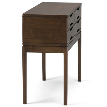 Dark Brown Wood Console Table - 40" Wide Storage Table for Living Room