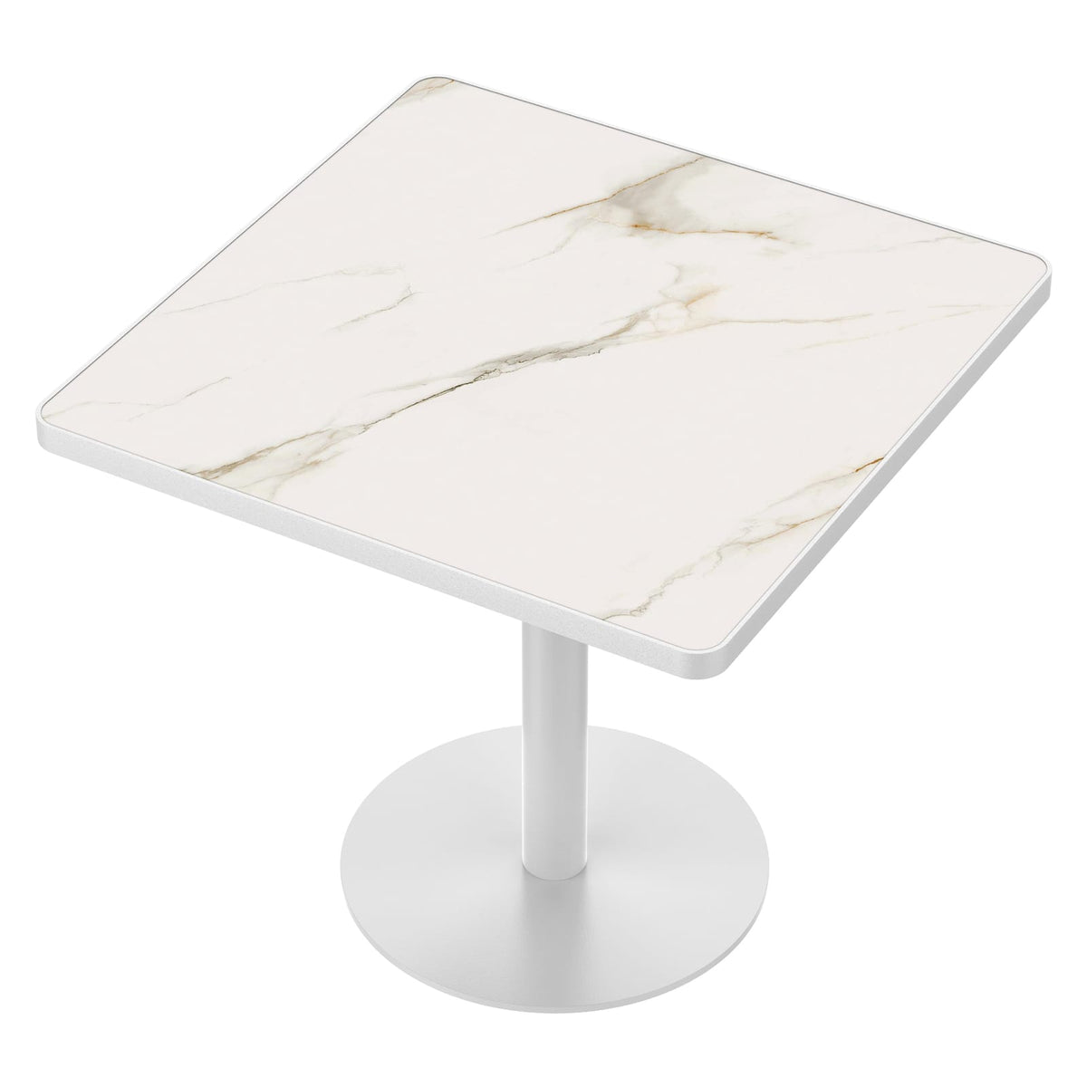 Compact White Dining Table - 31.5 Inch Bistro Table for Dining Room