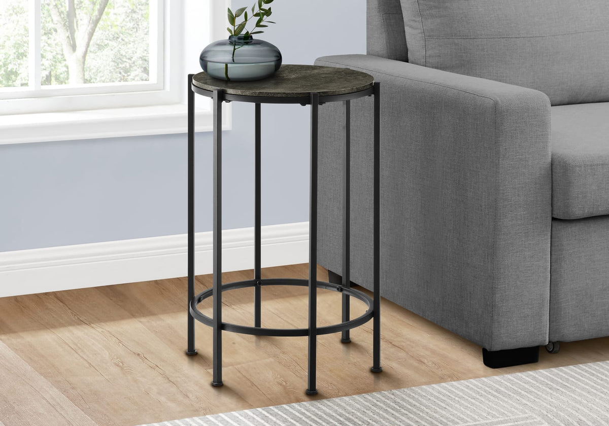 Small Black Metal Accent Table - Round Side Table