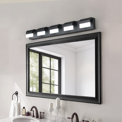 Modern Black Iron Bathroom Vanity Lighting - 5 Light LED