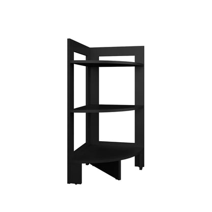 Black Three-Tier Corner Table - Living Room Storage