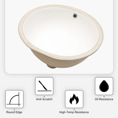Modern Ceramic Undermount Bathroom Sink for Countertop Renovation