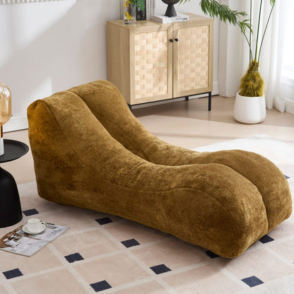 Brown Polyester Bean Bag Sofa for Relaxing Bedroom Media