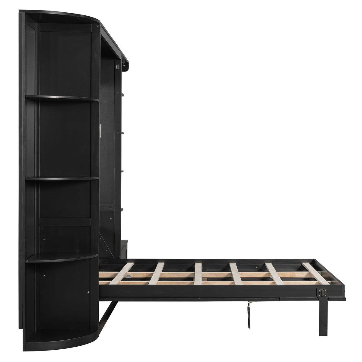 Queen Murphy Bed with Storage - Black MDF+LVL for Bedroom