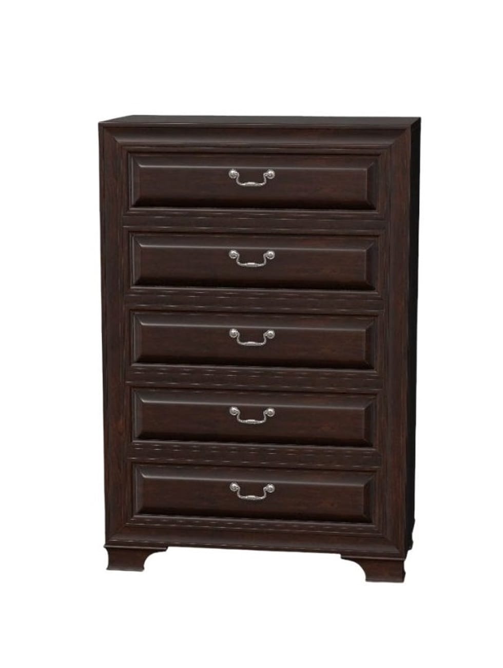 Brown Cherry Solid Wood Transitional Chest for Bedroom Storage
