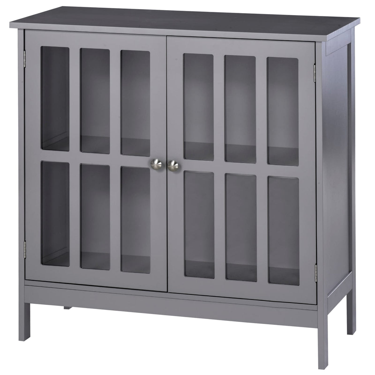 Grey MDF Buffet Cabinet - Kitchen Storage Sideboard