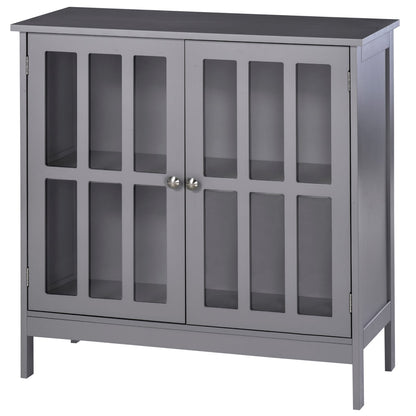 Grey MDF Buffet Cabinet - Kitchen Storage Sideboard