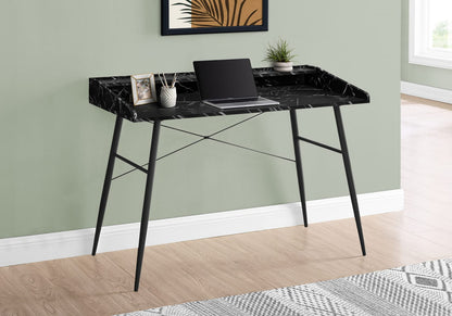 Black Computer Desk with Hutch & Storage Shelves for Home Office