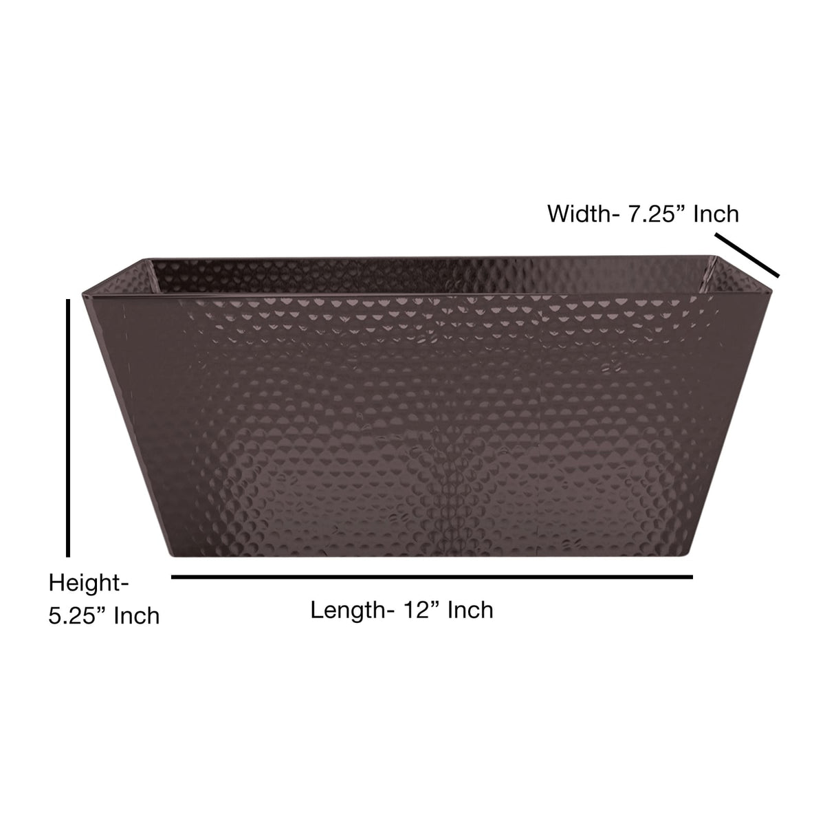 Oil-Rubbed Bronze Hammered Vanity Tray - Aluminum Storage Organizer